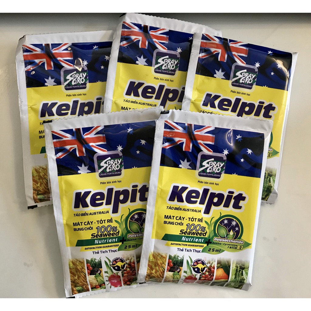 Phân bón lá Hữu cơ KELPIT (gói 25ml) nhập khẩu 100% ÚC - Giải độc cây, mát cây, đâm chồi, ra rễ, ra hoa