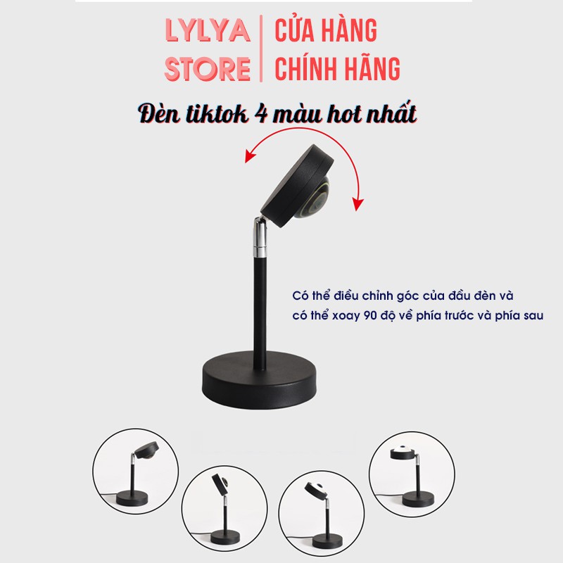 Đèn led tiktok chụp ảnh quay video đèn sunset 4IN1 hiệu ứng màu hoàng hôn cầu vồng LYLYA STORE