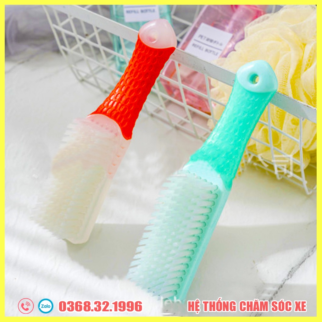 Bàn Chải Đa Năng Đánh Ghế Da Ô Tô, Vệ Sinh Giầy Dép Quần Áo Cán Cầm Tay Chuyển Dụng