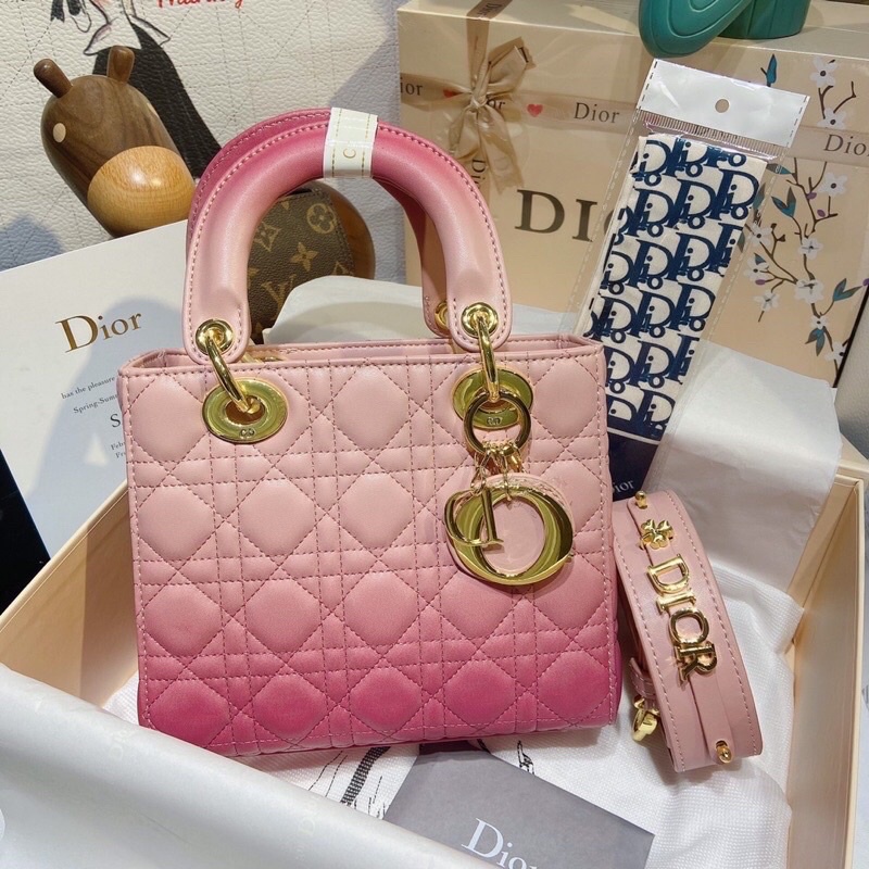 Túi xách nữ Dior lady 5 ô pha màu - dior loang