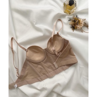 Áo corset nude trơn croptop 2hand(B70)
