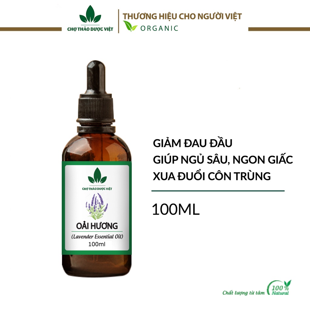 Tinh dầu Oải Hương Lavender 100ml, hương nước hoa thơm phòng, khuếch tán, đuổi muỗi - Chợ Thảo Dược Việt
