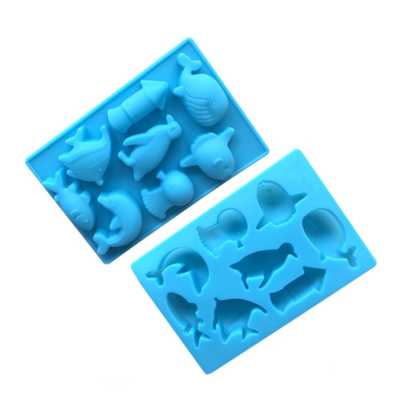 Khuôn silicone làm bánh sô cô la hình cá voi/ sao biển 8 lỗ