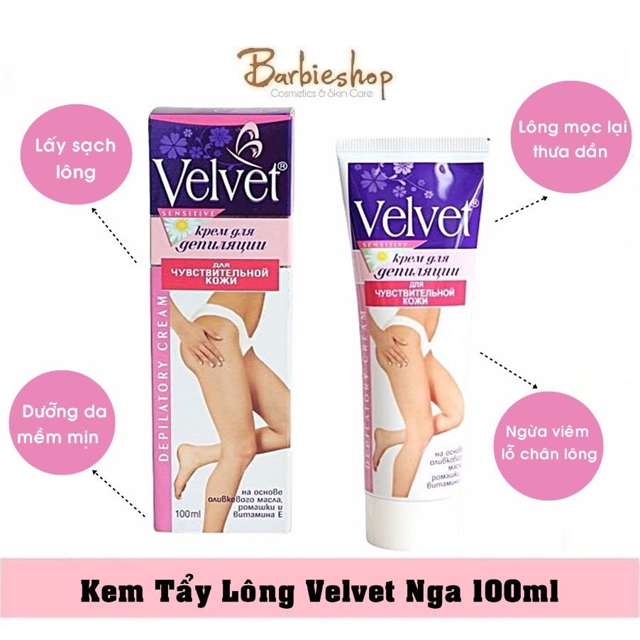 TẨY LÔNG VELVET NGA 100ML LOẠI BỎ LÔNG KHÔNG MONG MUỐN NHẸ NHÀNG