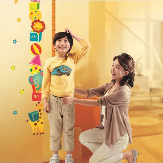 Decal trang trí thước đo Xiếc thú cho Bé