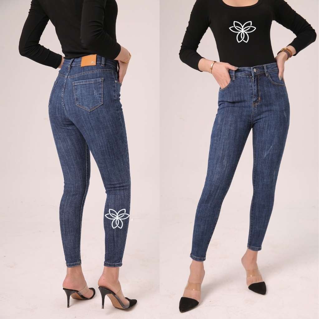 Quần Jean Skinny Nữ Lưng Cao Araxie Quần bò nữ ôm cạp cao màu xanh xước Co Giãn 4 Chiều Tôn Dáng JASKX10 | BigBuy360 - bigbuy360.vn