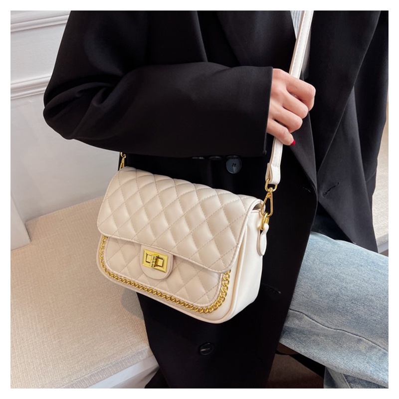 Túi xách nữ đeo vai và chéo trần trám MUNGA da mềm size 23 nhiều ngăn  dây xích phối vải TMG02