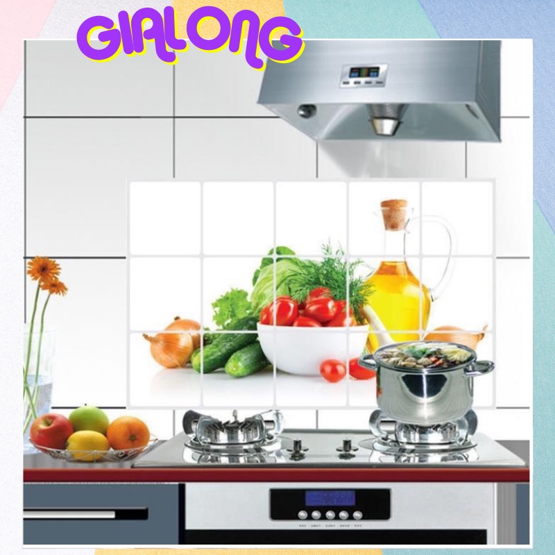Miếng Decal  Giấy Dán Tường Nhà Bếp Chống Bắn Bám Dầu Mỡ Hơi Thức Ăn Dễ Dàng Thay Thế Sau 1 Thời Gian Sử Dụng