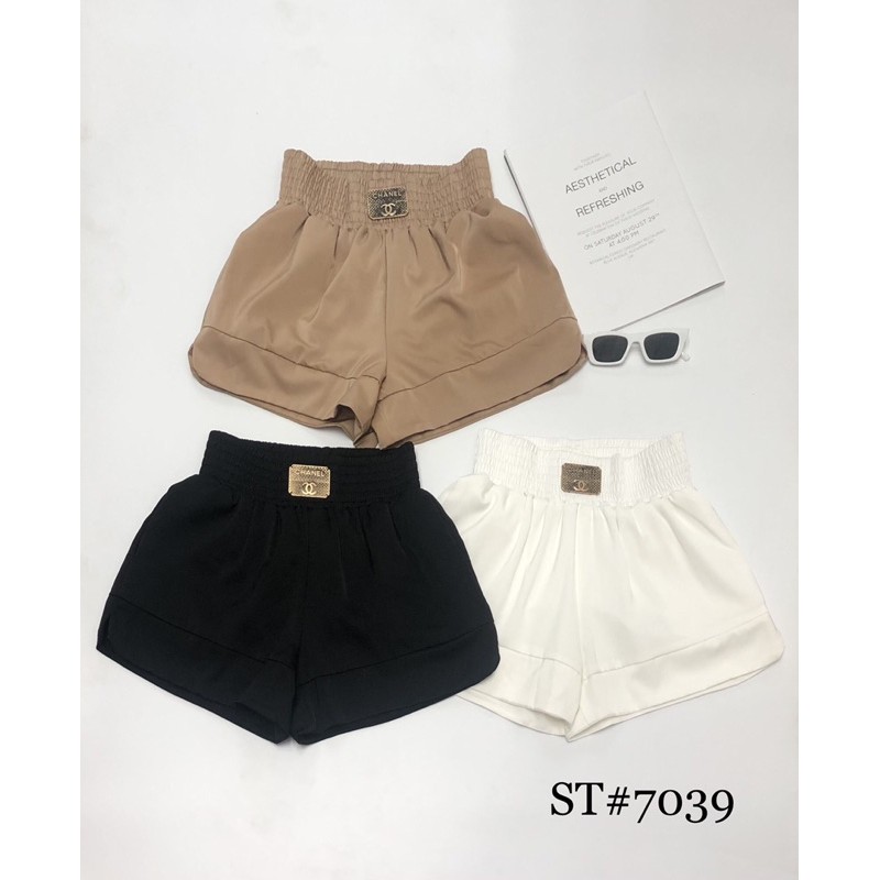 quần short lụa cạp chun Chaneo