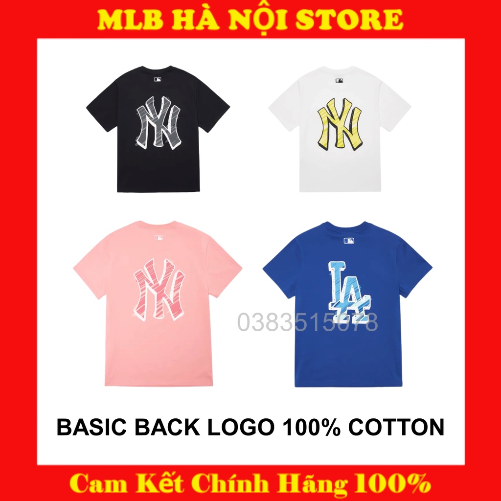 Áo MLB basic chính hãng Back Logo Áo thun tay ngắn nam nữ Hàn Quốc