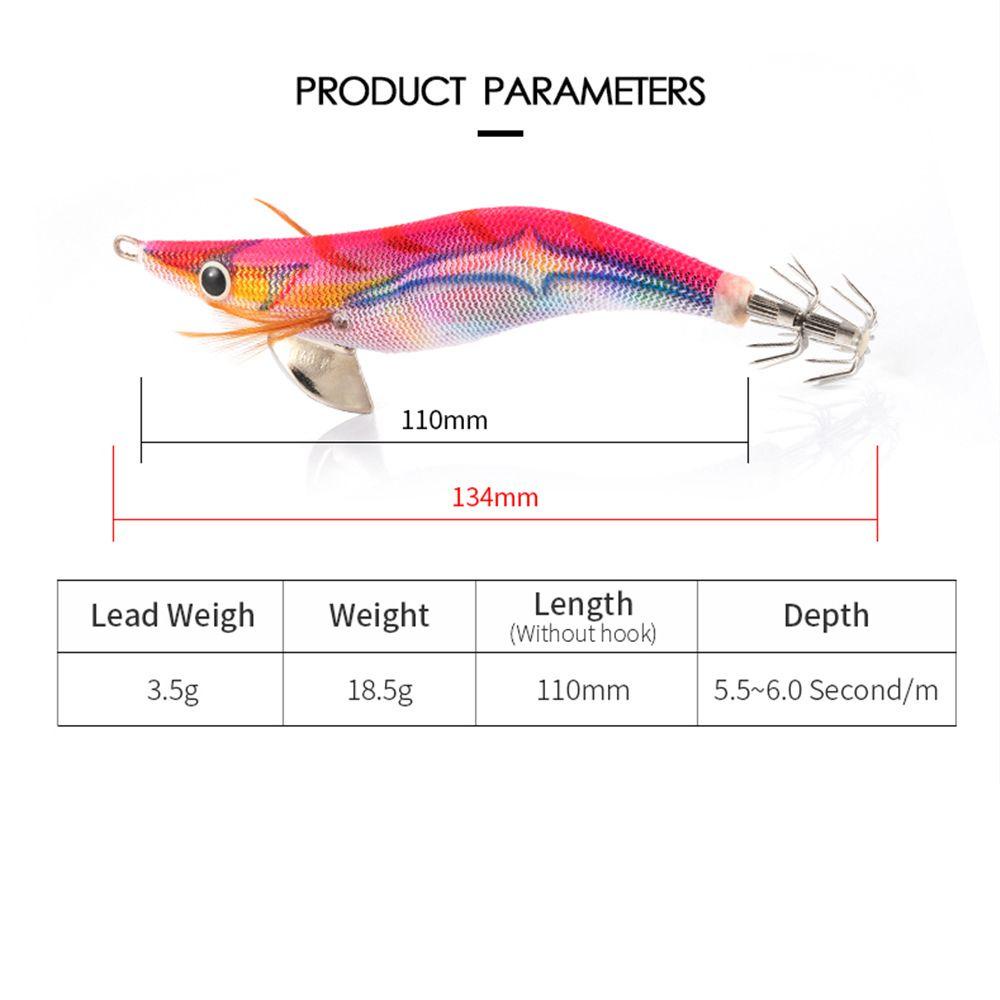 Mồi Câu Cá Giả Hình Mực Dạ Quang 18.5g 110mm 3.5Mm GOGOUP 2021# Mồi Câu Cá Giả Hình Con Tôm Bằng Gỗ