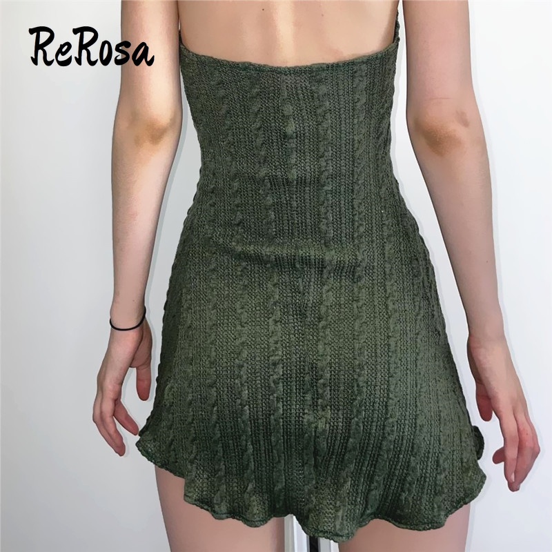 Đầm Cổ Yếm Nhún Bèo Thiết Kế Xếp Ly Thời Trang Trẻ Trung Cho Nữ