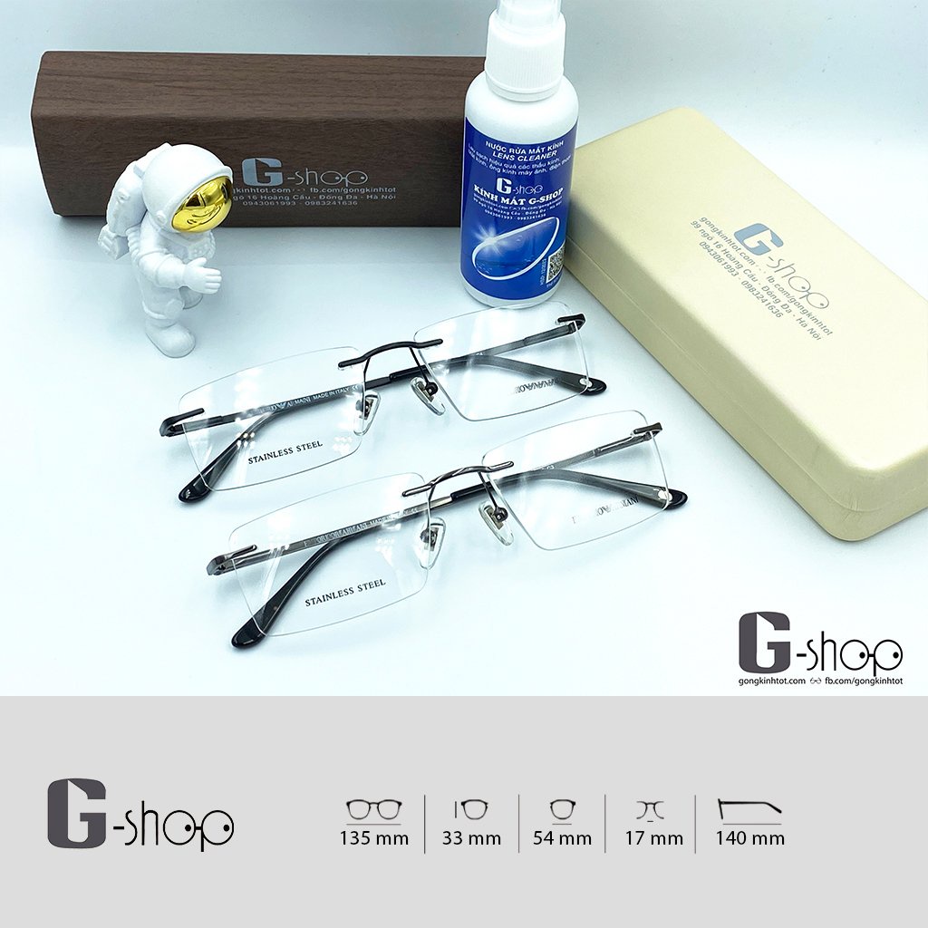 Kính gọng khoan armani - kính gọng khoan càng lò so -kính gọng khoan kim loại
