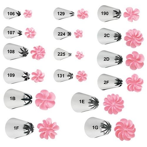 Đui bắt kem 190, Đuôi bắt kem 5 cánh hoa cúc trang trí bánh bằng thép không gỉ đúc liền khối dày dặn, cứng cáp