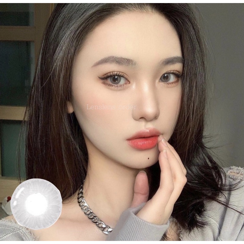 Kính Áp Tròng Lens Mắt Màu Xám Tây Siêu Mỏng Đủ Độ Cận