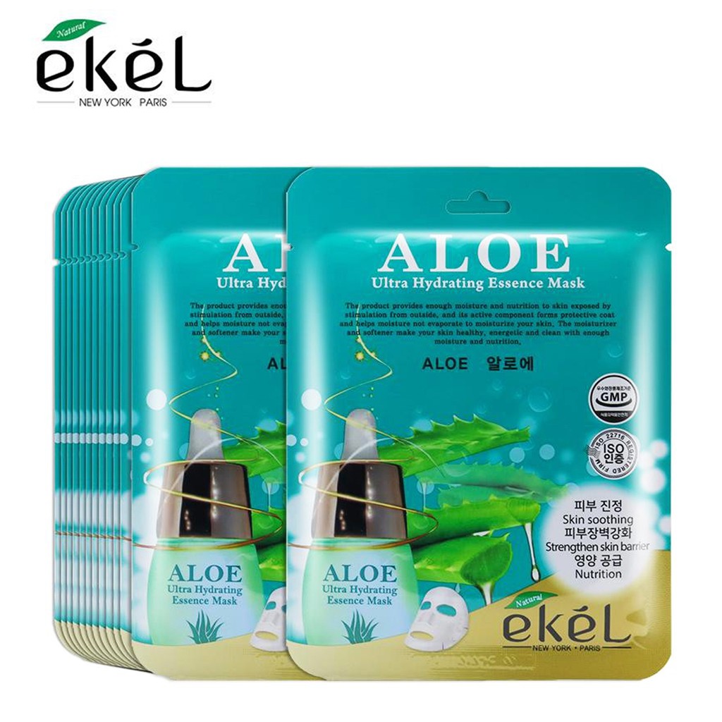 COMBO 10 MIẾNG MẶT NẠ DƯỠNG DA NHA ĐAM ALOE ULTRA HYDRATING ESSENCE MASK EKEL