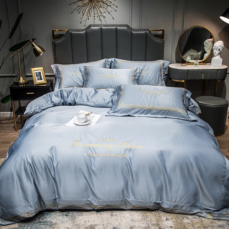 Bộ chăn ga gối lụa Dream cao cấp mẫu màu trơn EMMIBEDDING STORE