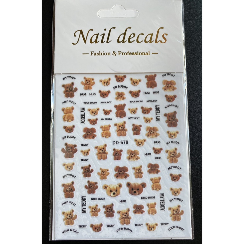 Sticker mẫu hoạt hình ngộ nghĩnh dán móng tay nail