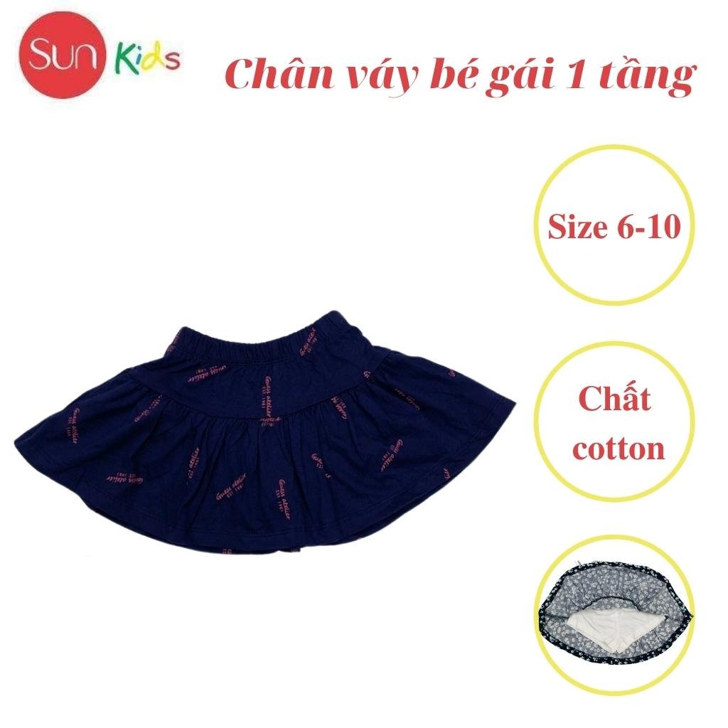 Chân váy cho bé, đầm bé gái 1 tầng, chất cotton, có quần đùi trong, size 6-10 - SUNKIDS1