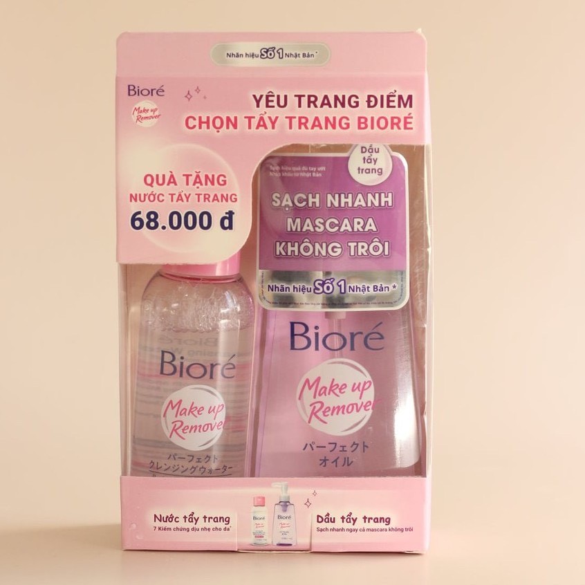 Dầu Tẩy Trang Bioré TẶNG Nước tẩy trang dưỡng ẩm Bioré-[COCOLUX]-[ BIORE ]