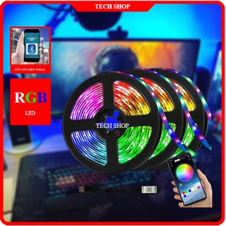 Đèn led tiktok RGB dán tường nháy theo nhạc, điều khiển bằng app trên điện thoại, remote điều khiển led từ xa