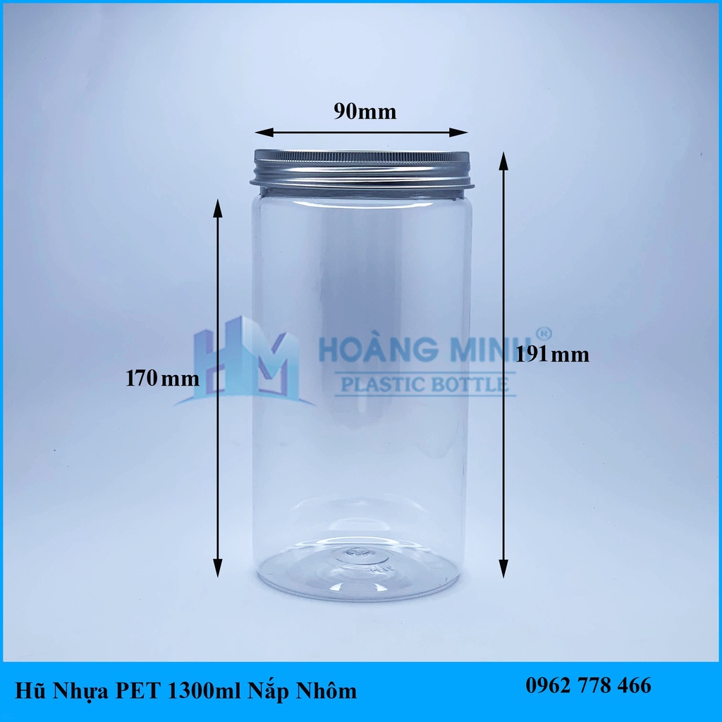 Combo 10 Hũ Nhựa PET 1300ml Nắp Nhôm Giá (Sỉ) Xuất Xưởng 0989 790 396