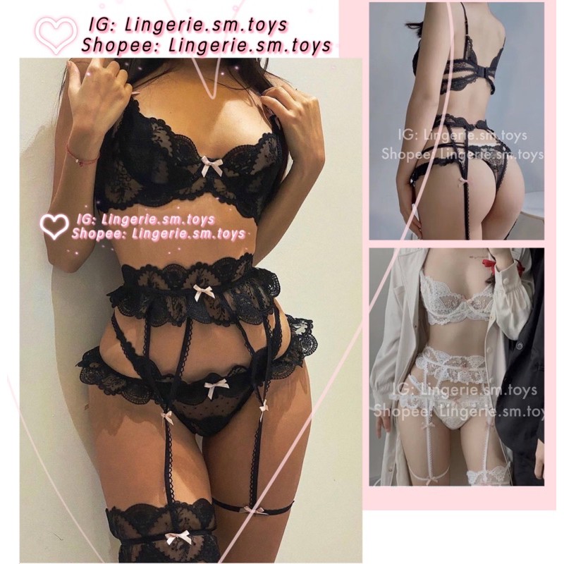 Bralette Set + Đai Eo Nối Đùi Sexy - Nội Y Ren Cao Cấp Gợi Cảm • MY9924 | BigBuy360 - bigbuy360.vn