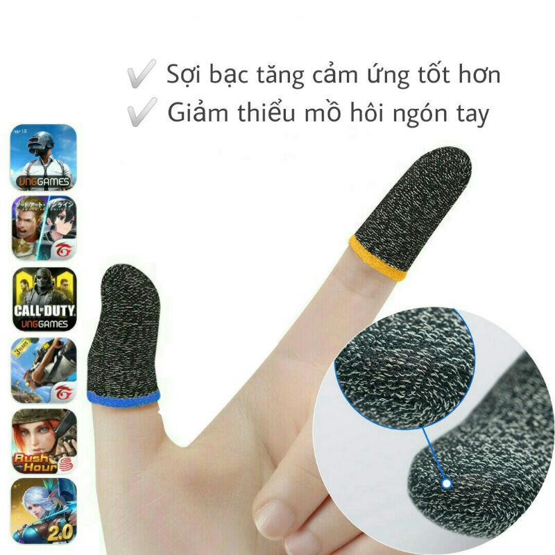 Flydigi feelers 5 sợi thuỷ tinh - Găng tay chơi game chống mồ hôi tay, bao tay chơi game pubg ff siêu nhạy giá rẻ 2 ngón