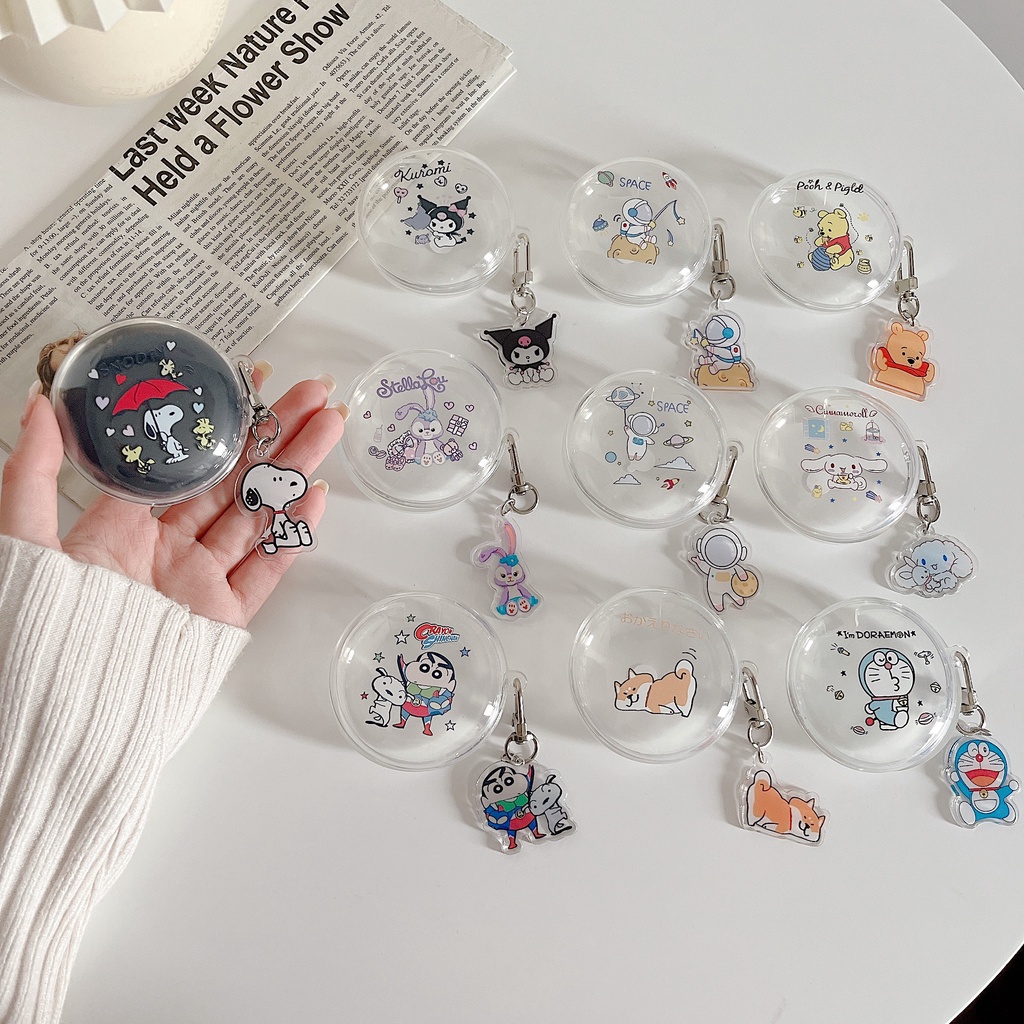 Vỏ Bảo Vệ Hộp Sạc Tai Nghe OPPO ENCO W31 Bằng TPU Mềm Trong Suốt Chống Sốc In Hình Hoạt Hình Đơn Giản