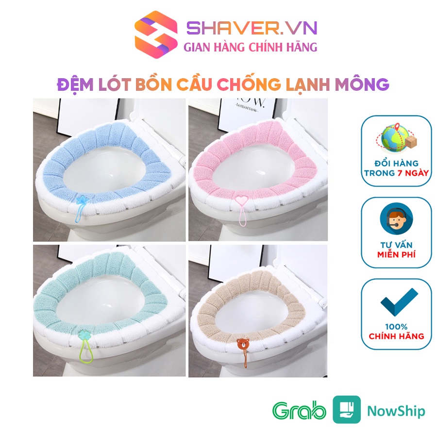 Miếng lót bồn cầu nỉ bông chống lạnh mông mùa đông