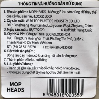 [LOCK&LOCK] BỘ 2 BÔNG LAU 360 ĐỘ LOCK&LOCK - MOP HEADS