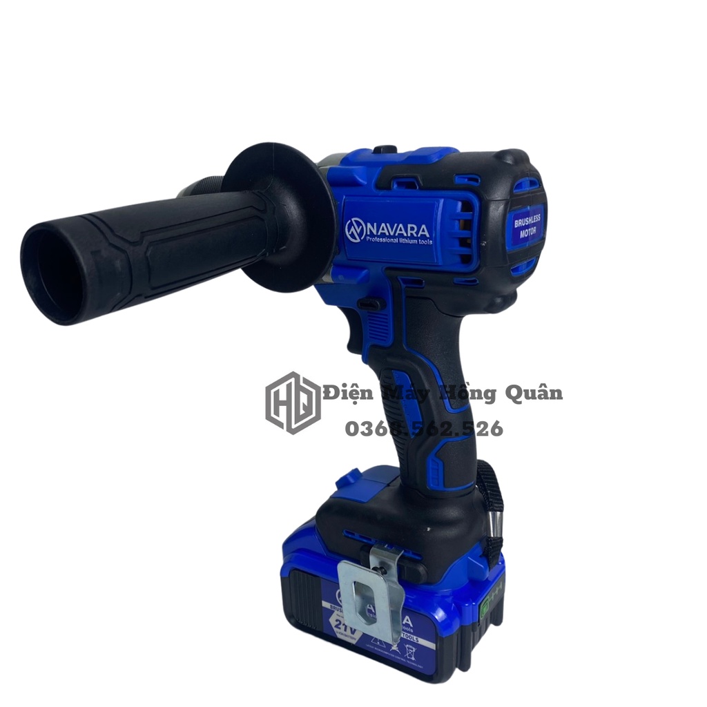 Máy khoan pin , máy bắn vít NAVARA 7003 kèm 2 pin động cơ không chổi than