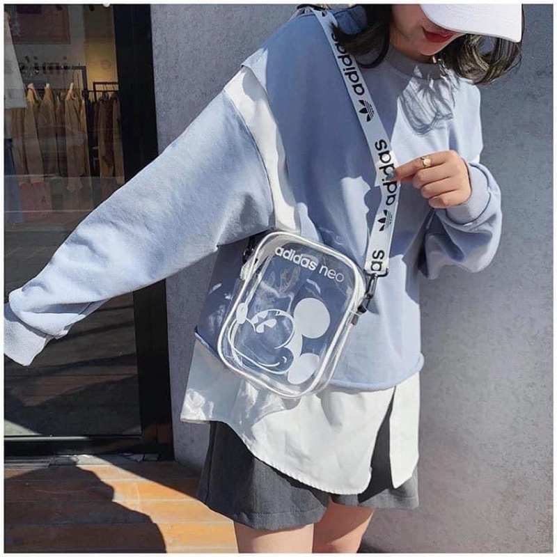 Túi Micky Trong Suốt, Túi Đeo Chéo Hình Micky Dễ Thương