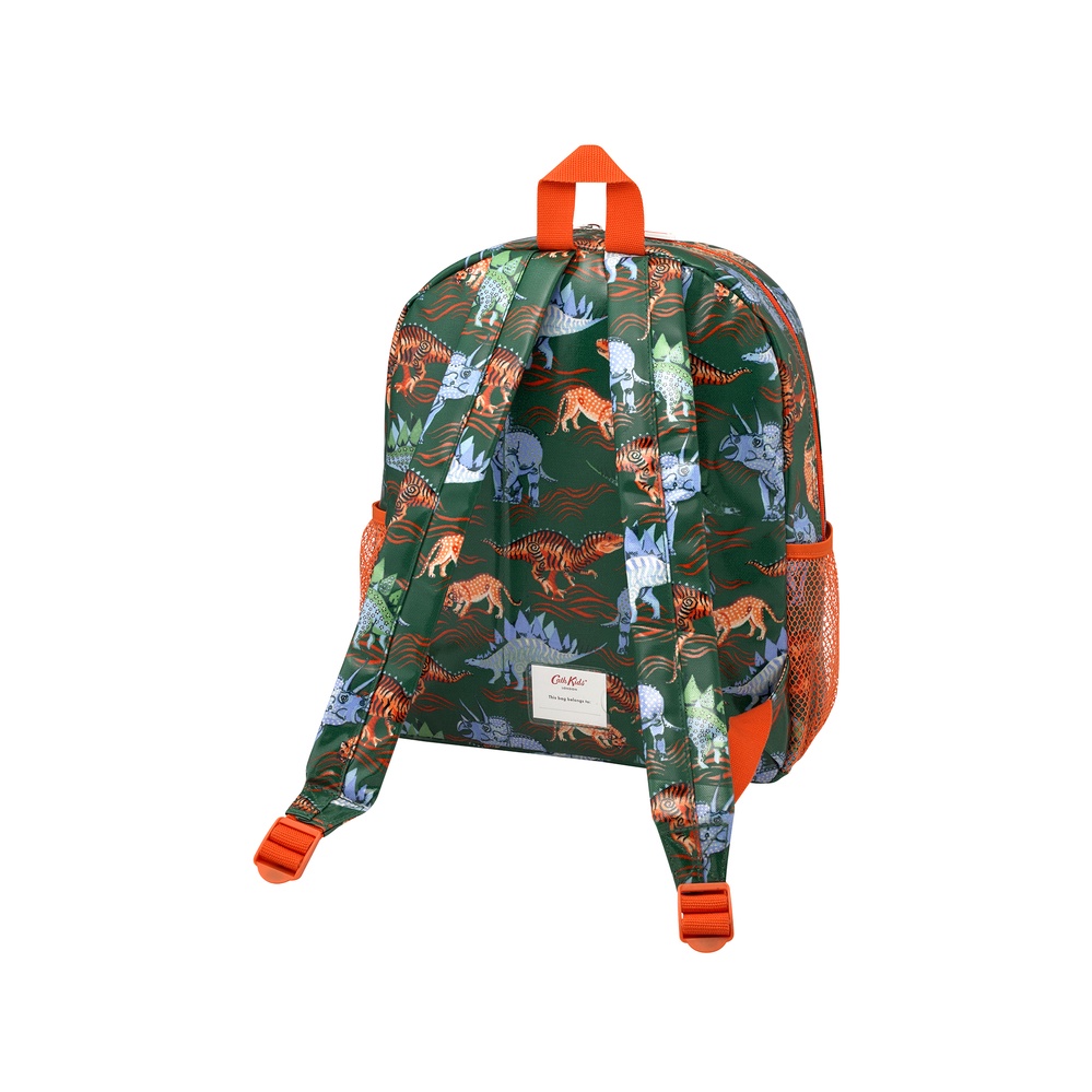 Cath Kidston - Ba lô cho bé /Kids Classic Large Backpack with Mesh Pocket - Dinosaur - Green -1040586