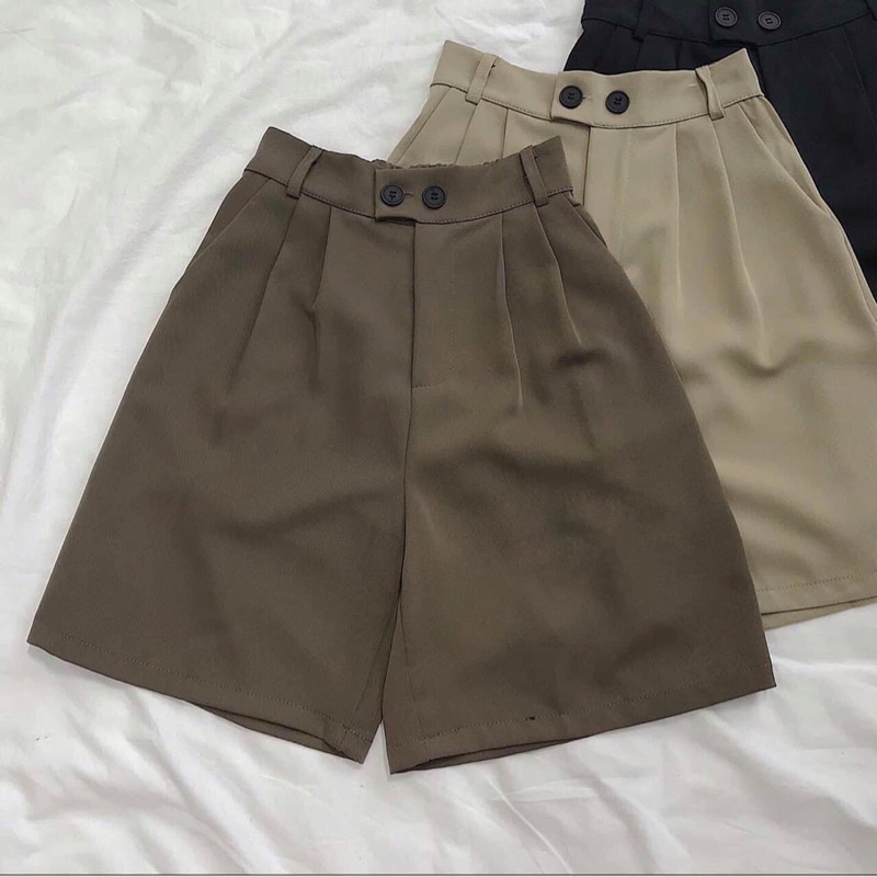 Quần Short Vải Ống Rộng Xếp Ly Cực Đẹp