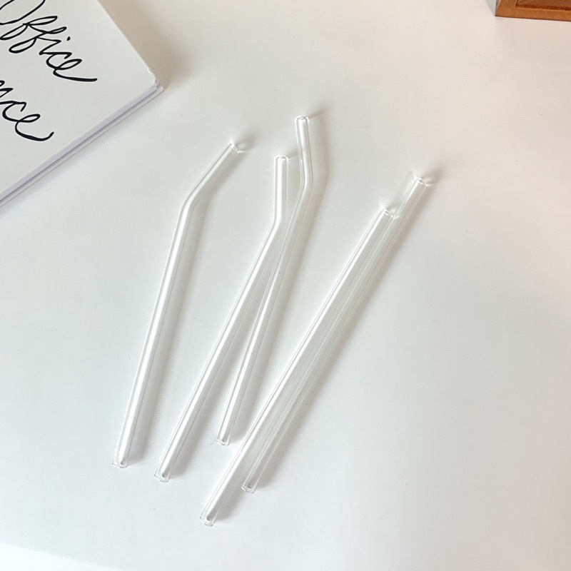 Ống Hút Thuỷ Tinh Trong Suốt 20cm
