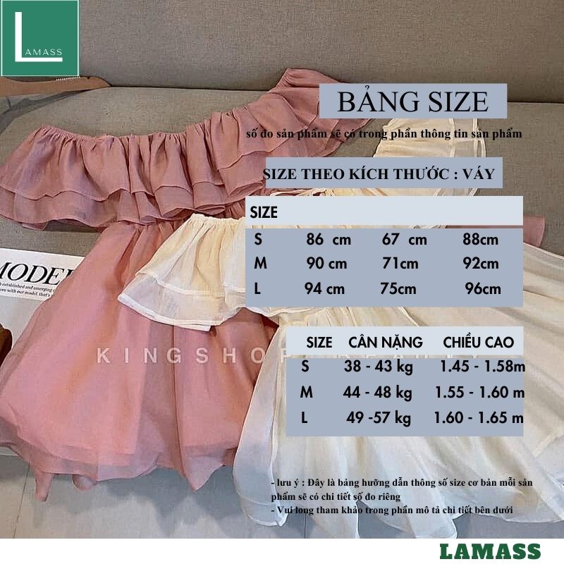 Váy voan tơ 2 lớp trễ vai tay bồng kiểu dáng hàn quốc tiểu thư bánh bèo dễ thương ulzzang -LAMASS