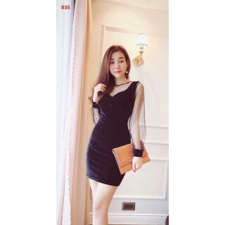 Đầm phối tay lưới combo 260k