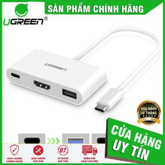 Cáp USB 3.1 Type C chuyển sang HDMI và USB 3.0 Ugreen 30377 ✔HÀNG CHÍNH HÃNG ✔