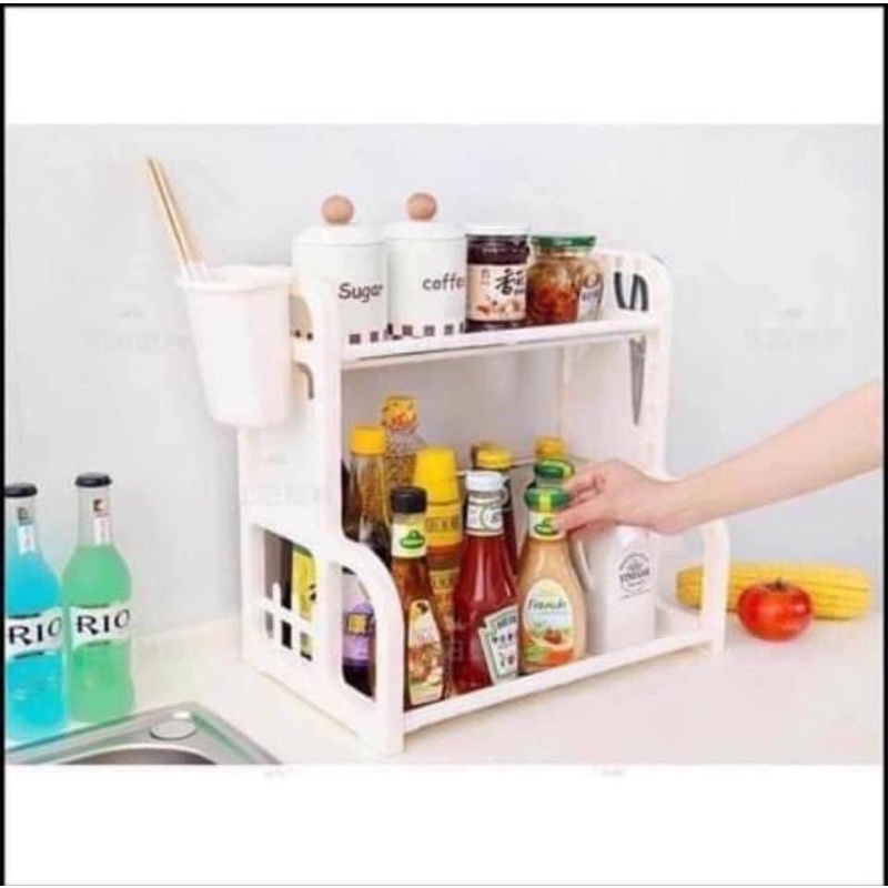 KỆ ĐỂ GIA VỊ CHỮ H( siêu gọn) không có chỗ để thớt