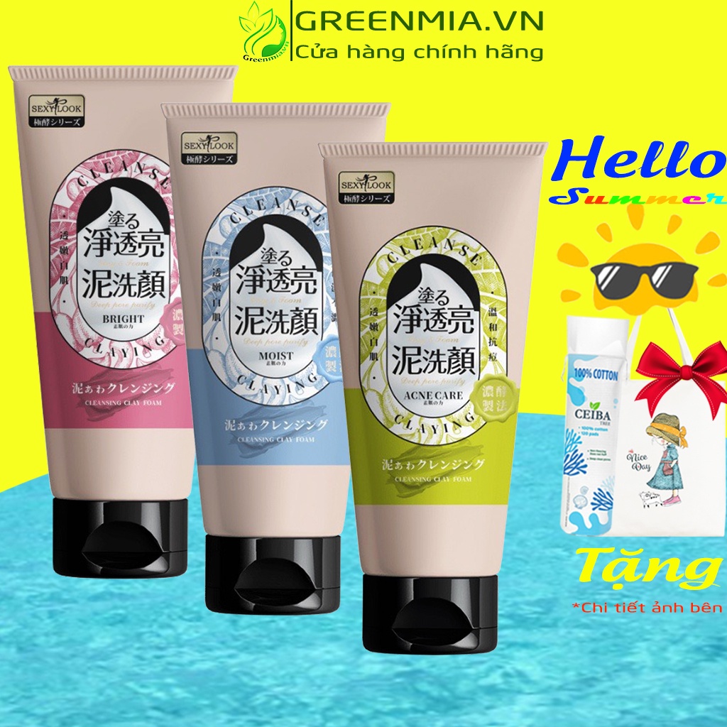 Sữa Rửa Mặt Bùn Khoáng Sexylook Làm Sạch Thải Độc Da 150g NHẬP KHẨU ĐÀI LOAN Kiềm Dầu, Giảm Mụn, Cấp Ẩm, Dưỡng Trắng