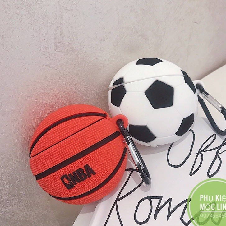 Case Airpods 1 2- Vỏ bao bọc Football Cover đựng tai nghe không dây Airpods Bóng rổ - Bóng đá 3D