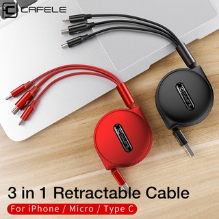 Cafele Cáp Sạc Dây Rút 3 Trong 1 Cổng Micro USB / Type-C