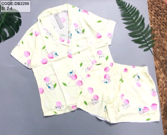 DB2290 - Đồ bộ nữ Pijama quần đùi vải tole thái