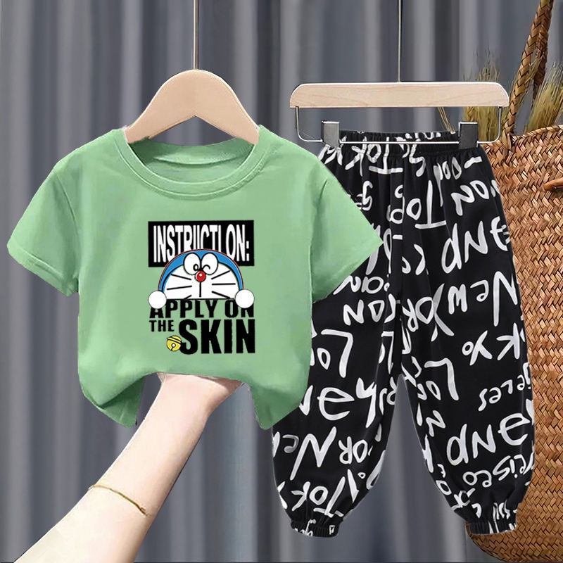 Bộ Quần Áo Thun Ngắn Tay Thời Trang Năng Động Dành Cho Trẻ