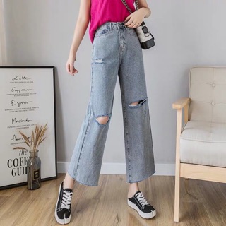 🔥Baggy Ống Rộng Rách Gối
