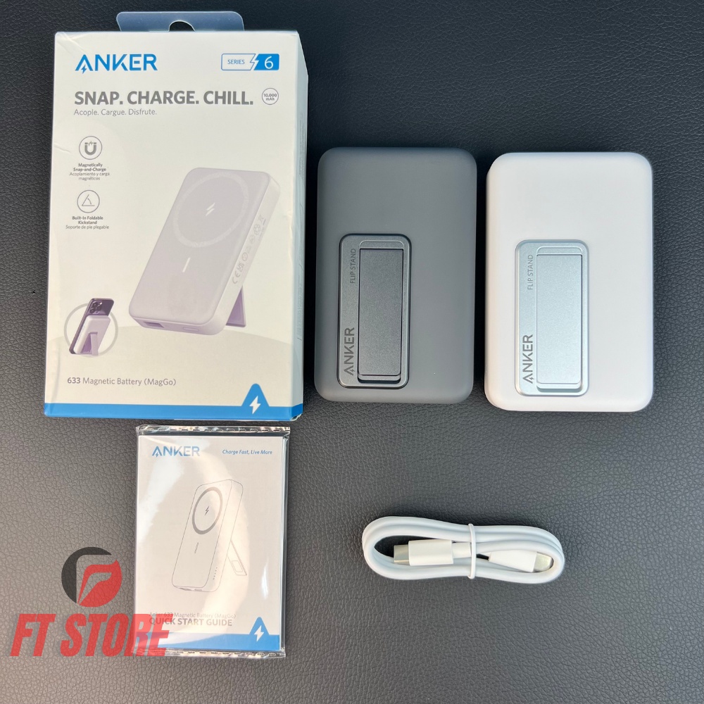 Pin Sạc Dự Phòng Anker MagGo 633/A1641 20W Dành Cho Điện Thoại Nhà Táo Seri 12,13 Hít Từ Tính 10000mAh