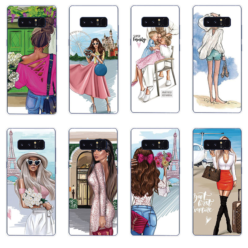 Ốp điện thoại TPU mềm họa tiết tranh vẽ các cô gái cho Samsung Galaxy S7 Edge S8 S8+ Plus