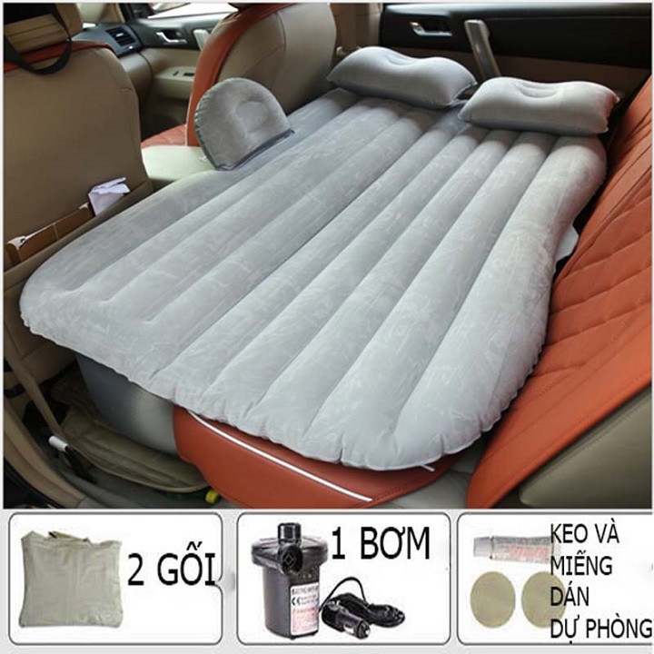 Đệm hơi cao cấp trên ô tô tặng kèm bơm điện và 2 gối