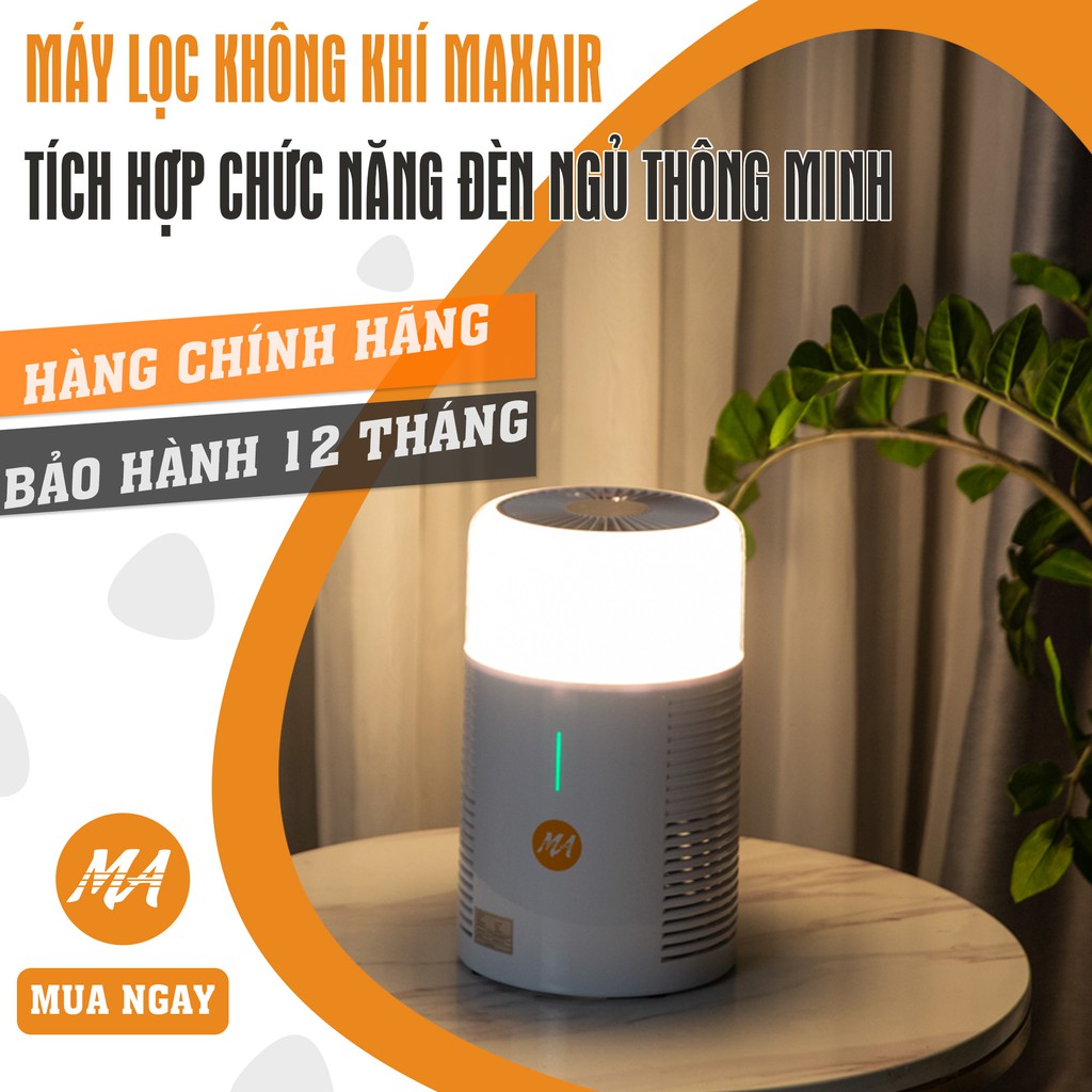 Máy lọc không khí MAX AIR MA025 lọc 99,97% bụi mịn, khử khuẩn, diệt nấm mốc, bảo hành 12 tháng, 1 đổi 1, hàng chính hãng